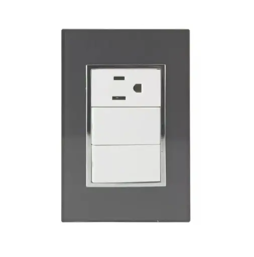 [4580 SE345806] Placa Venecia Humo apagador de escalera y contacto