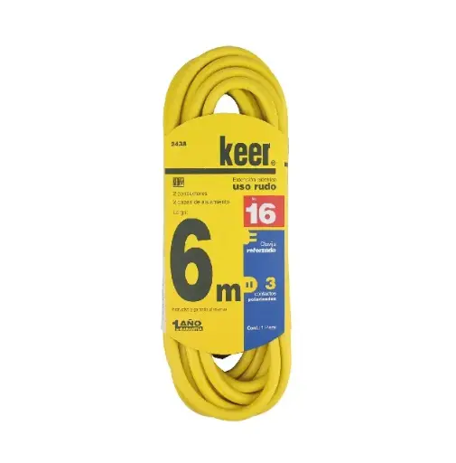 [2438 KR324382] Extensión uso rudo 6 m 7 amps. 2 cond.