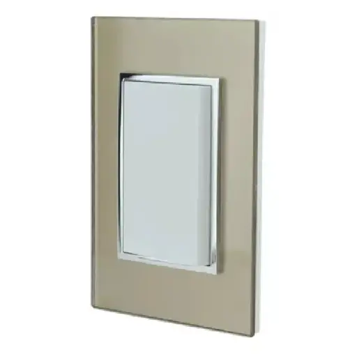 [4555 SE345554] Placa Venecia Champagne apagador sencillo