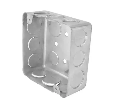 [4356 SE343567] Caja tipo chalupa de 4 X 4 cuadrada lamina de acero