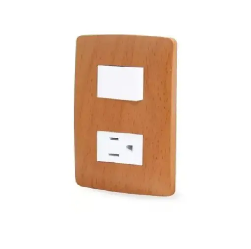 [4511 SE345110] Placa Wooden apagador y contacto
