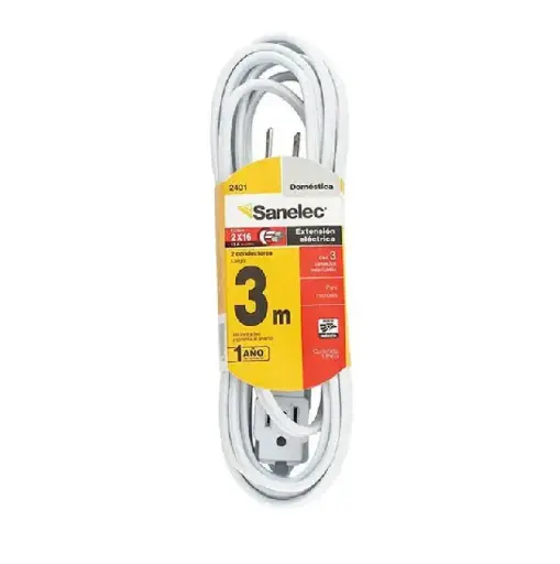 [2401 SE324016] Extension domestica 3m blanca 2x16