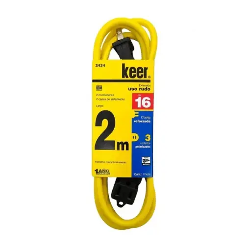 [2434 KR324344] Extensión uso rudo 2 m 7 amps. 2 cond.