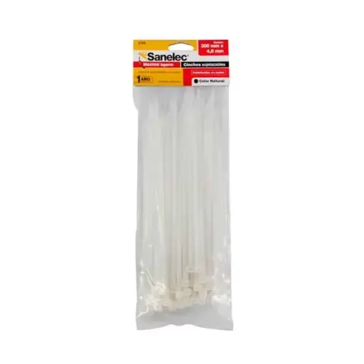 [5782 SE357823] Cinchos plásticos 4.8 x 200 mm color natural 50 pz precio x bolsa