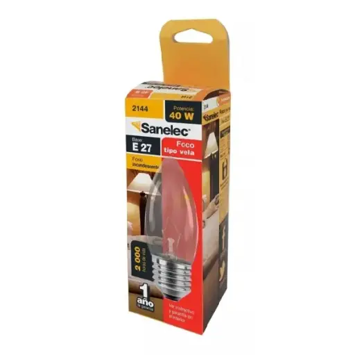 [2144 SE321442] Foco incandescente E27 tipo vela decorativo, 40W
