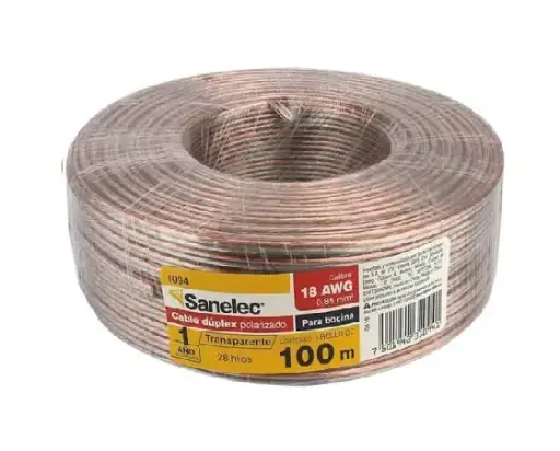 [1094 SE310941] Cable p/bocina 18AWG transparente precio x metro