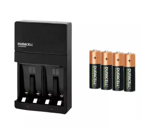 [A0 IS1000] CARGADOR DE PILAS RECARGABLES AA/AAA DURACELLCON 4 PILAS RECARGABLES