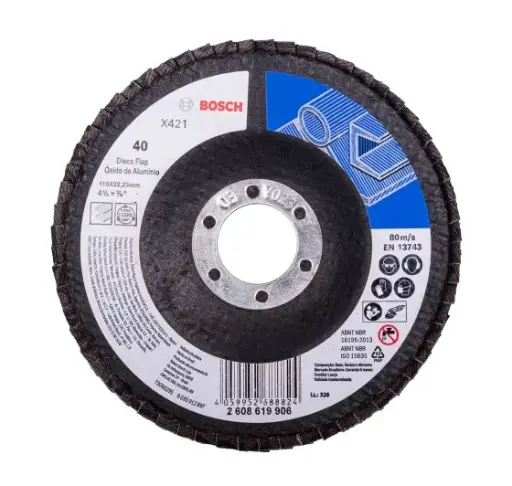 [B3 2608619906] DISCO LAMINADO T-29 4.1/2"X7/8" G40 P/DESB. DE METAL Y ACERO INOX.(X421)