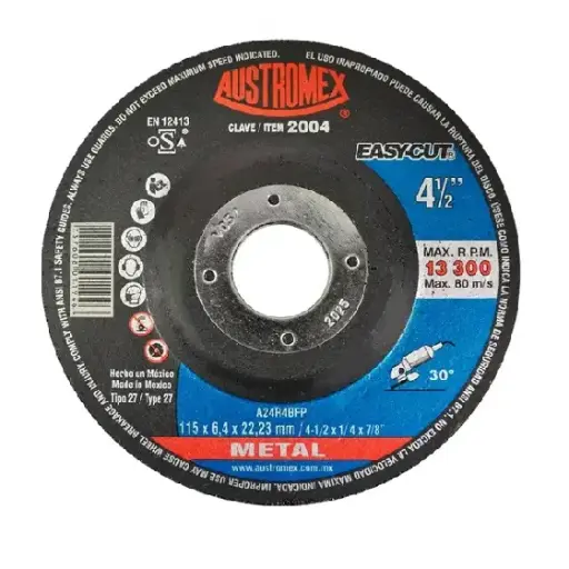 [A4 2004] DISCO T-27 4.1/2"X1/4"X7/8" PARA DESBASTE DE METAL (EASY-CUT)