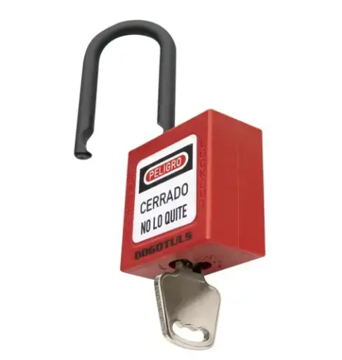 [RL9009] CANDADO BLOQUEO ROJO 38X44 GANCHO NYLON