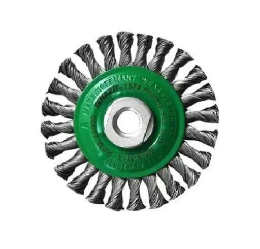 [A4-974] CARDA CIRCULAR ALAMBRE TRENZADO 4"X0.014"XMRX3/8" ACERO INOXIDABLE TENAZIT