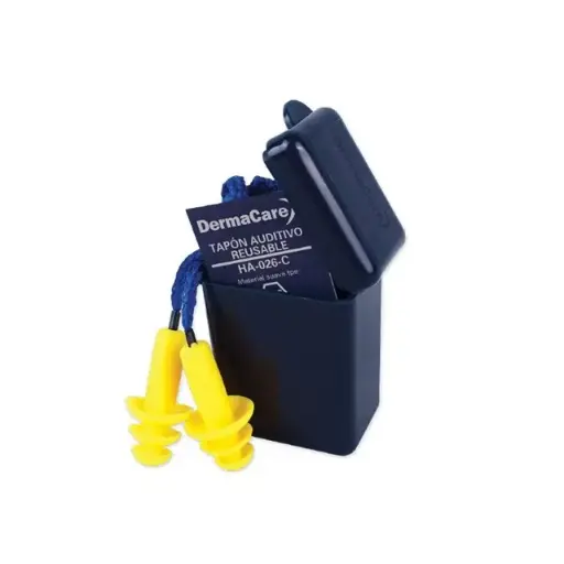 [HA-026-C] TAPON AUDITIVO REUSABLE CON CORDON Y CAJA