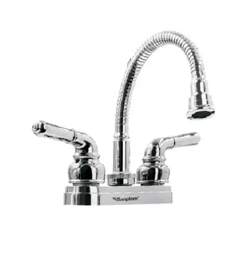 [8959] LLAVE MEZCLADORA 4" MANGUERA P/LAVABO