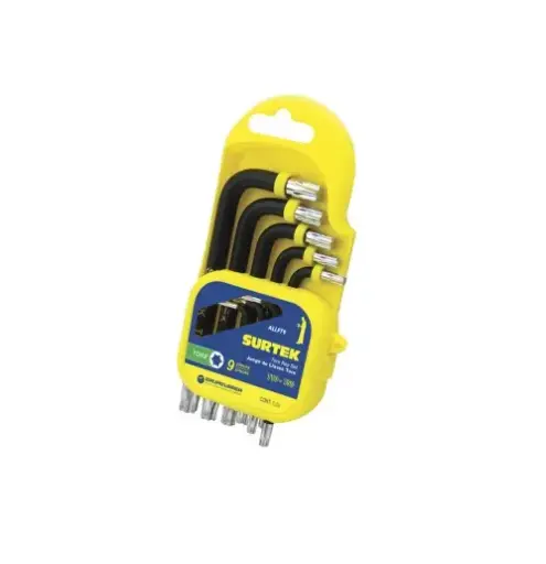 [U1 ALLFT9] JUEGO DE LLAVES HEXAGONALES TORX "L" (9 PZAS) RACK PLASTICO T10 A T50