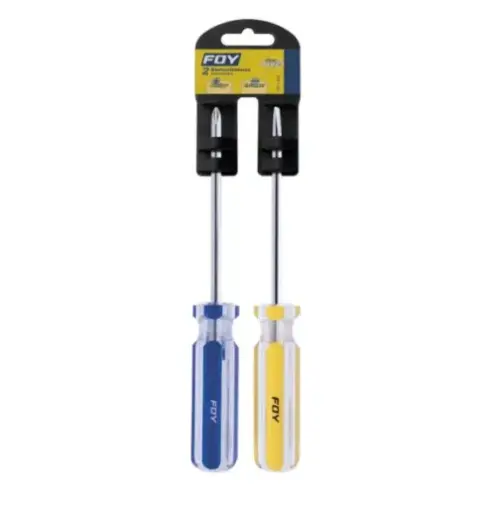 [U1 2DP34] JUEGO DE DESARMADORES COMBINADOS (2 PZAS) PLANO PH1 Y PHILLIPS 4.7MM MANGO DE PVC EN RACK
